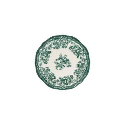 24 darabos étkészlet, fehér/zöld, porcelán