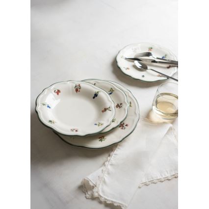24 darabos étkészlet fehér/zöld/porcelán