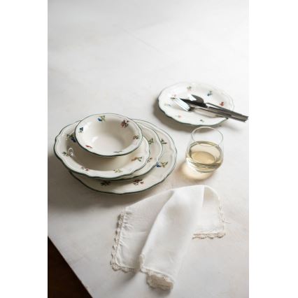 24 darabos étkészlet fehér/zöld/porcelán