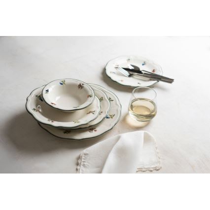 24 darabos étkészlet fehér/zöld/porcelán