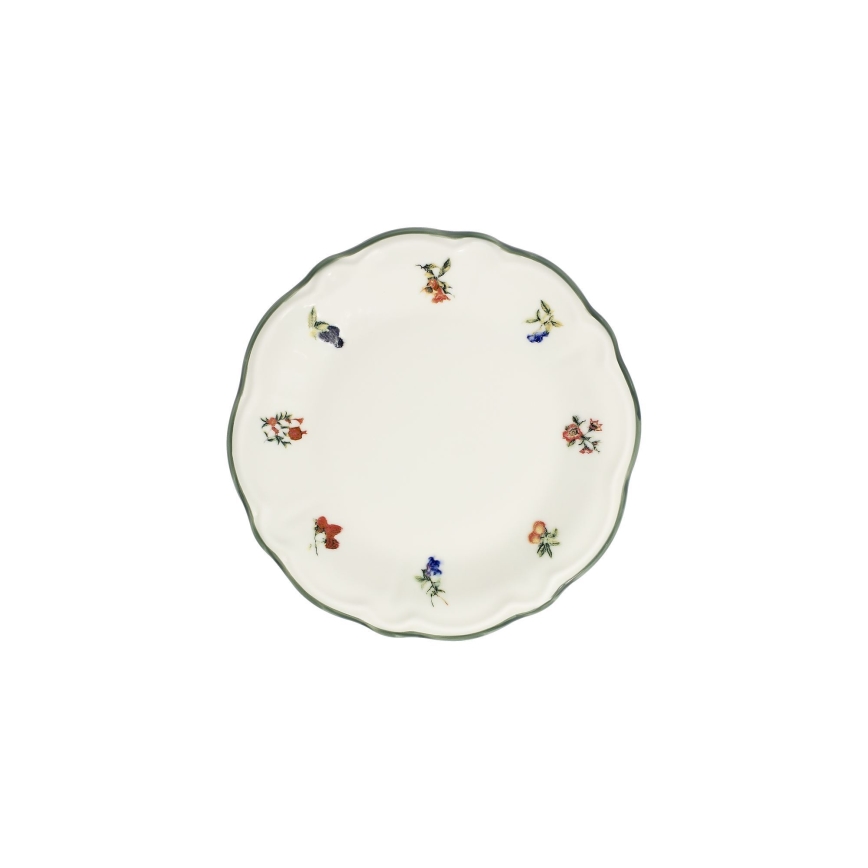 24 darabos étkészlet fehér/zöld/porcelán