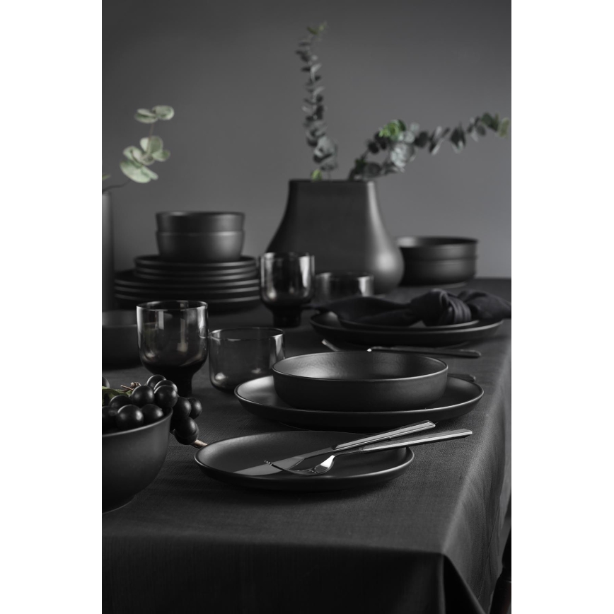 24 darabos étkészlet fekete/porcelán