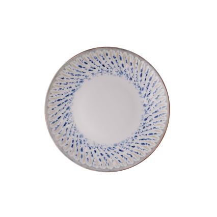 24 darabos étkészlet, kék/bézs, porcelán