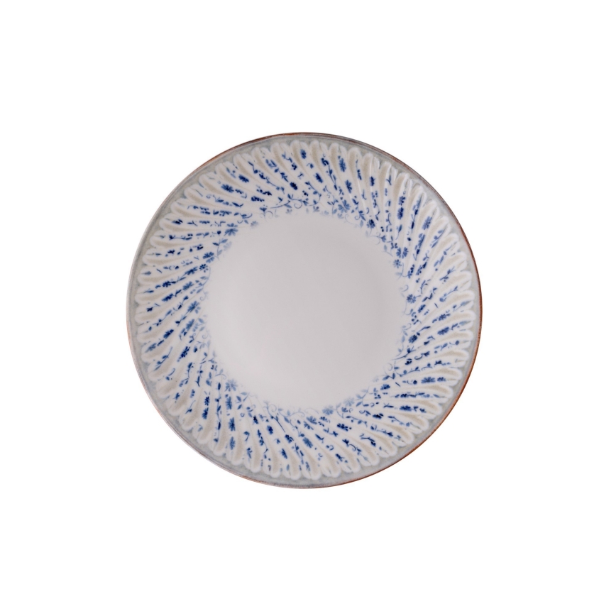 24 darabos étkészlet, kék/bézs, porcelán