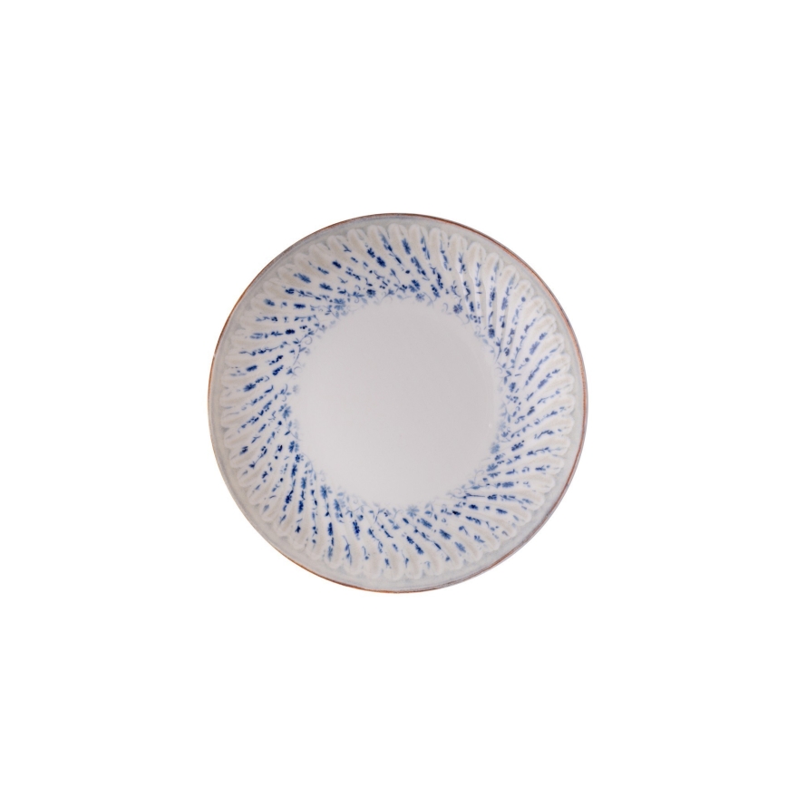24 darabos étkészlet, kék/bézs, porcelán