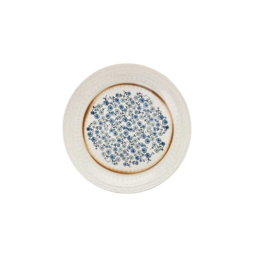 24 darabos étkészlet kék/bézs/porcelán