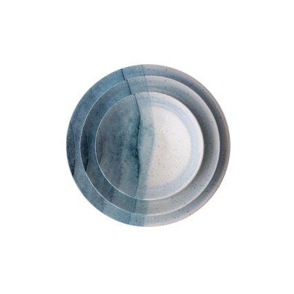 24 darabos étkészlet kék/krémszínű/porcelán