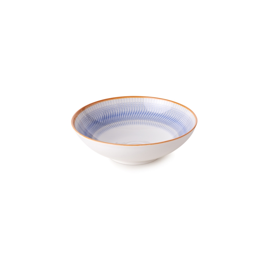 24 darabos étkészlet, kék/narancssárga, porcelán