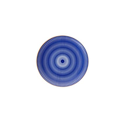 24 darabos étkészlet, kék/narancssárga, porcelán