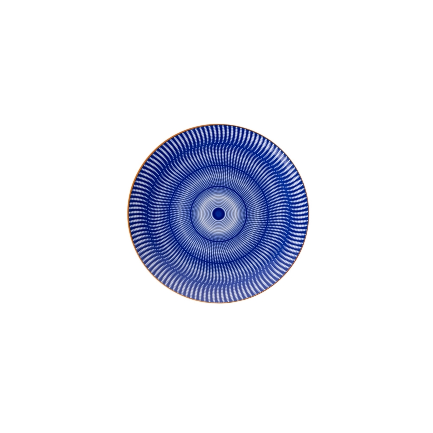 24 darabos étkészlet, kék/narancssárga, porcelán