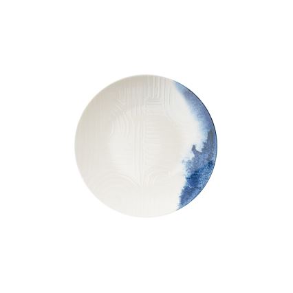 24 darabos étkészlet krém/kék/porcelán