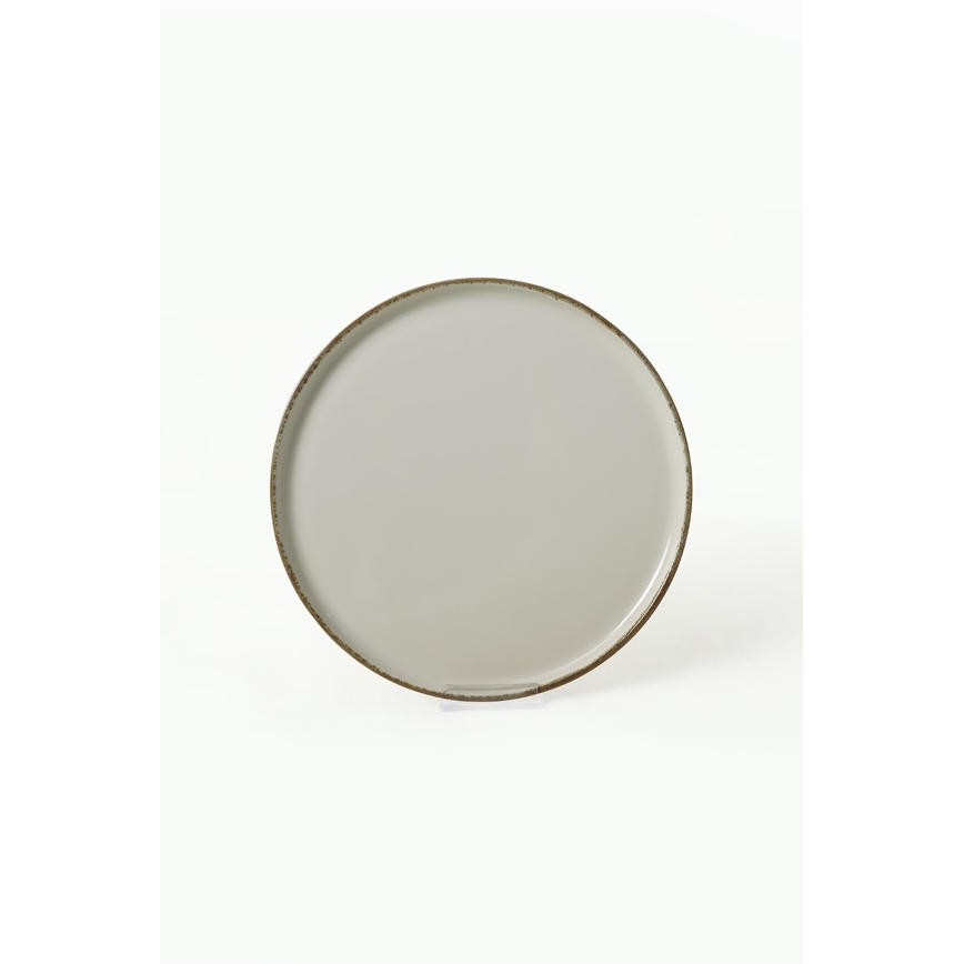 24 darabos étkészlet krémszínű/barna/kerámia