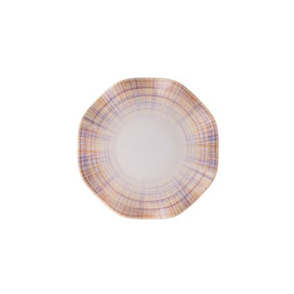 24 darabos étkészlet, narancssárga/kék, porcelán