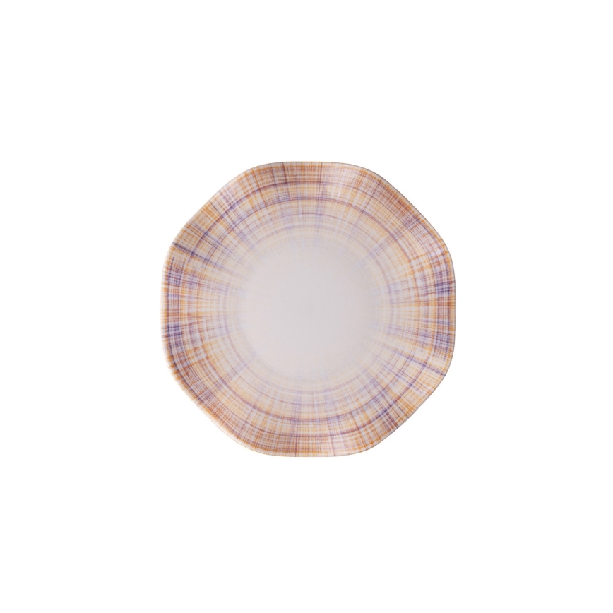 24 darabos étkészlet, narancssárga/kék, porcelán