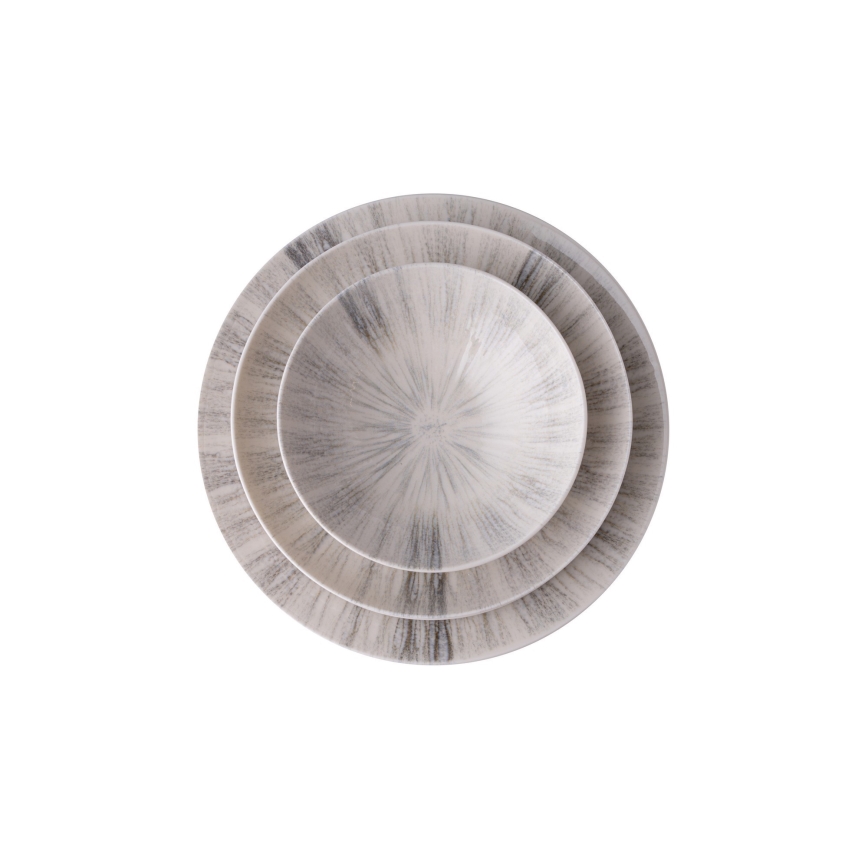 24 darabos étkészlet, szürke/porcelán