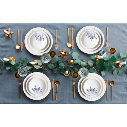 24 darabos fehér/kék porcelán étkészlet