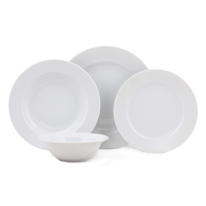 24 darabos fehér porcelán étkészlet