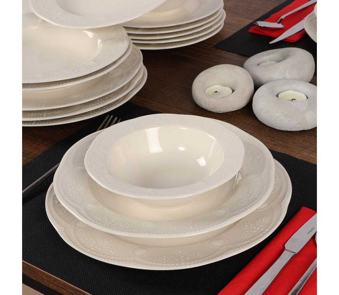 24 darabos fehér porcelán étkészlet 710KTP2437
