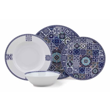24 darabos kék porcelán étkészlet