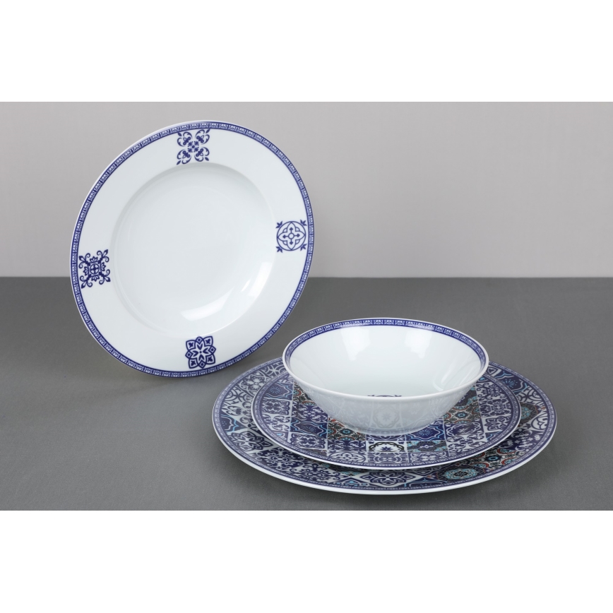 24 darabos kék porcelán étkészlet