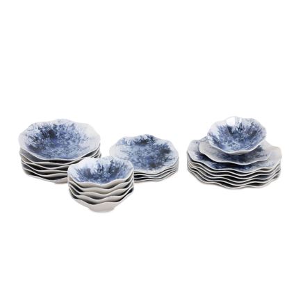 24 darabos kék porcelán étkészlet