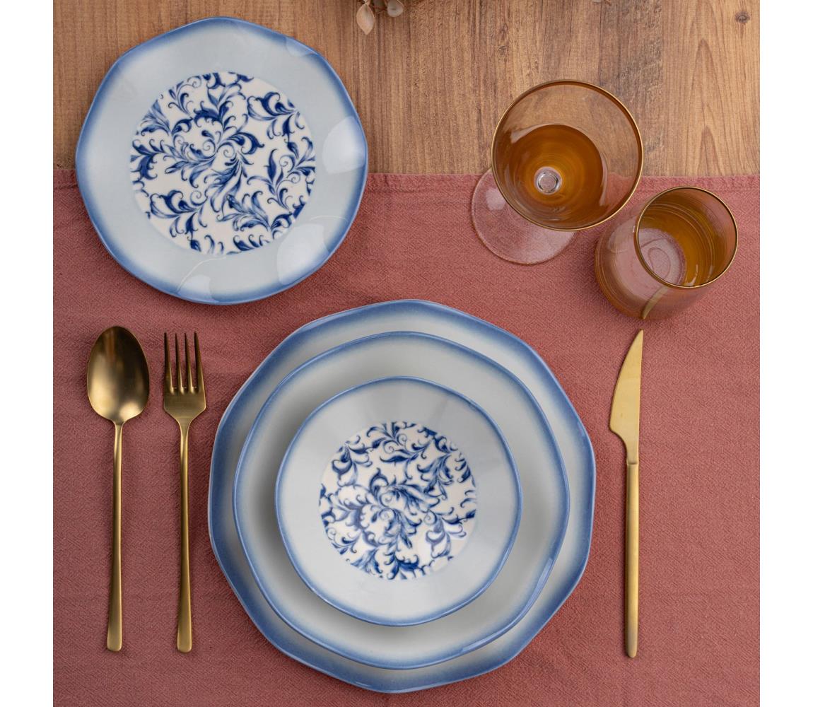 24 darabos kék porcelán étkészlet 387GRP1372