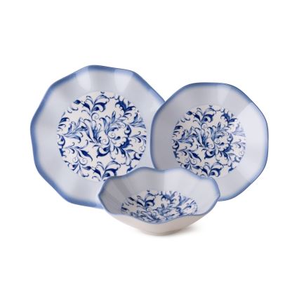 24 darabos kék porcelán étkészlet