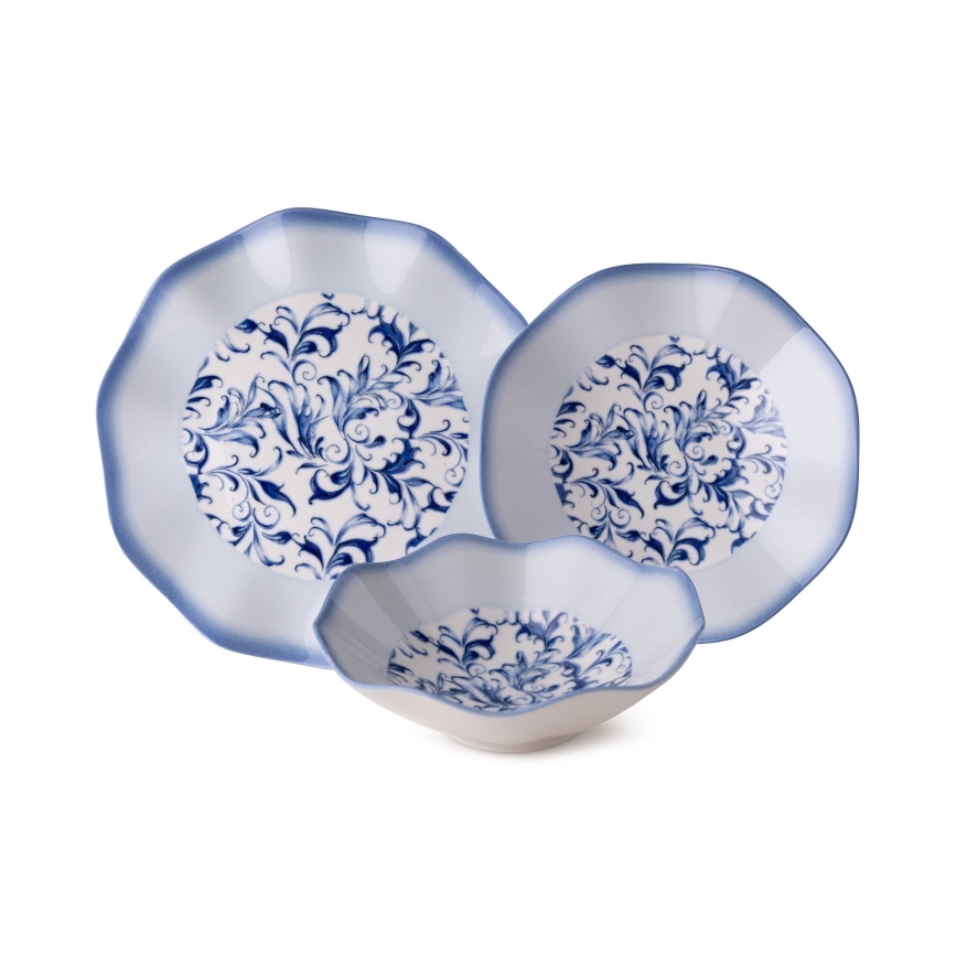 24 darabos kék porcelán étkészlet