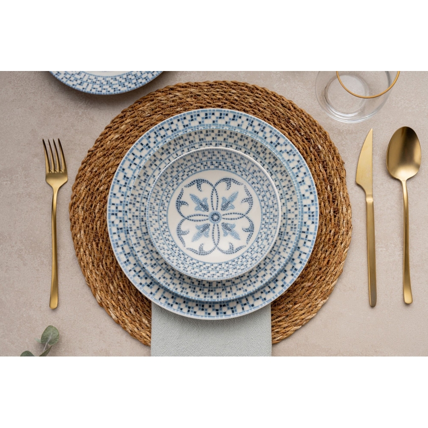 24 darabos kék porcelán étkészlet