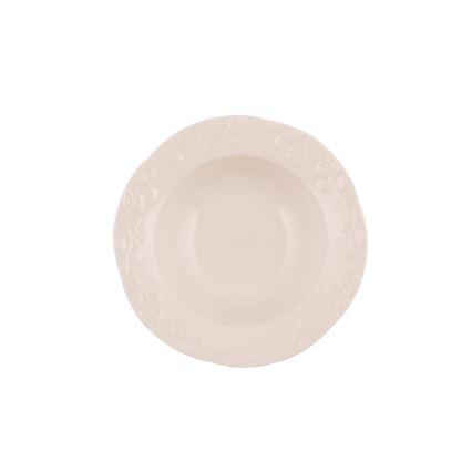 24 darabos krémszínű/porcelán étkészlet