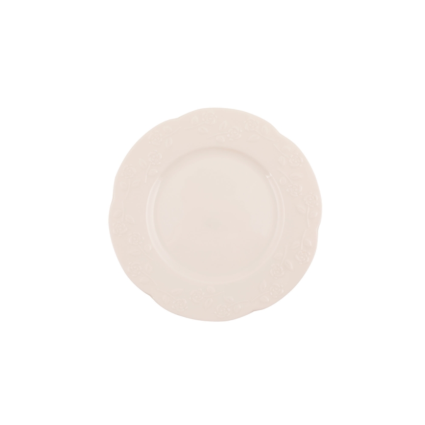 24 darabos krémszínű/porcelán étkészlet