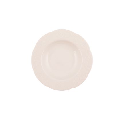 24 darabos krémszínű/porcelán étkészlet
