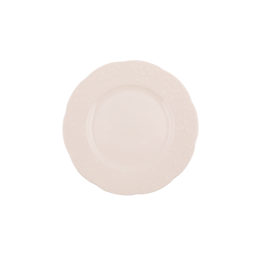 24 darabos krémszínű/porcelán étkészlet
