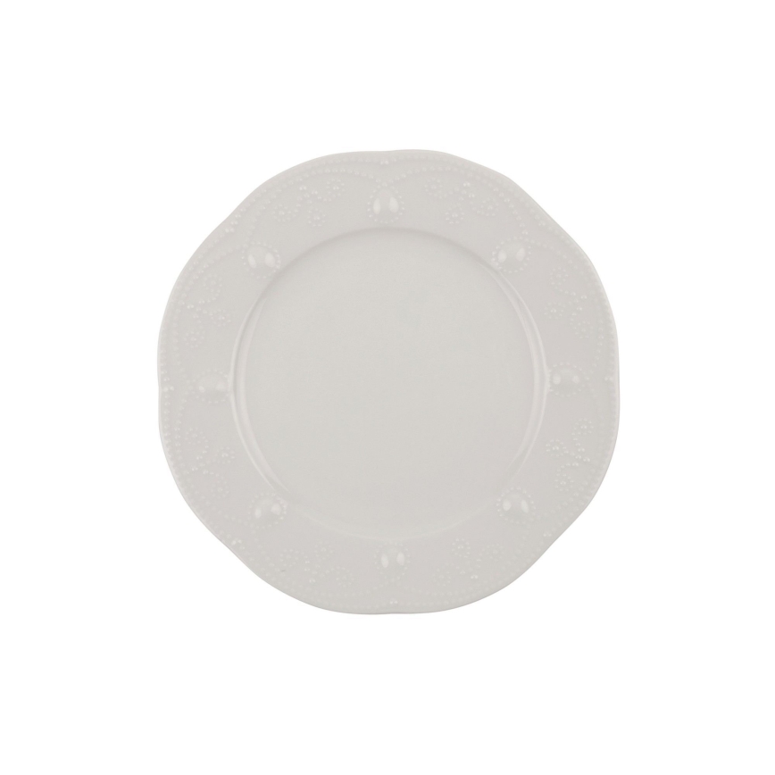 24 darabos krémszínű porcelán étkészlet