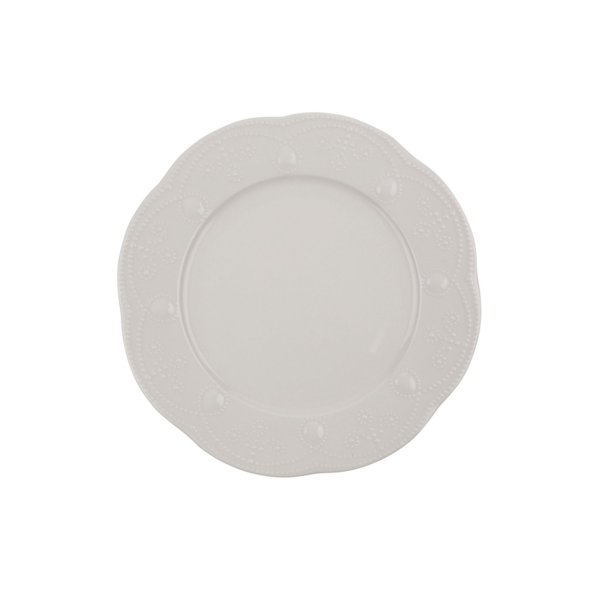 24 darabos krémszínű porcelán étkészlet