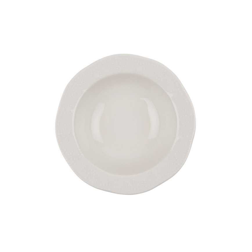 24 darabos krémszínű porcelán étkészlet