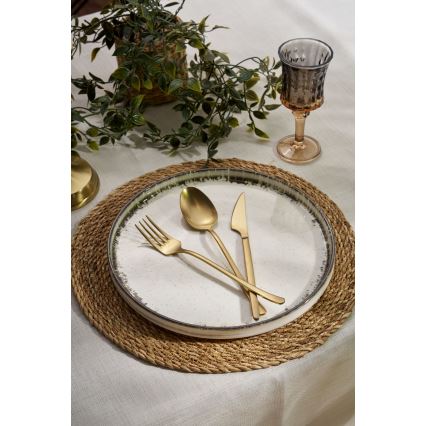 24 darabos porcelán étkészlet, fehér/barna