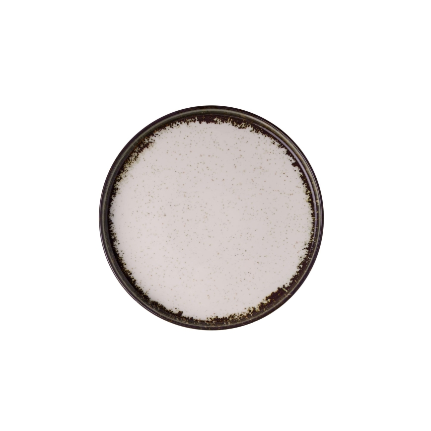 24 darabos porcelán étkészlet, fehér/barna