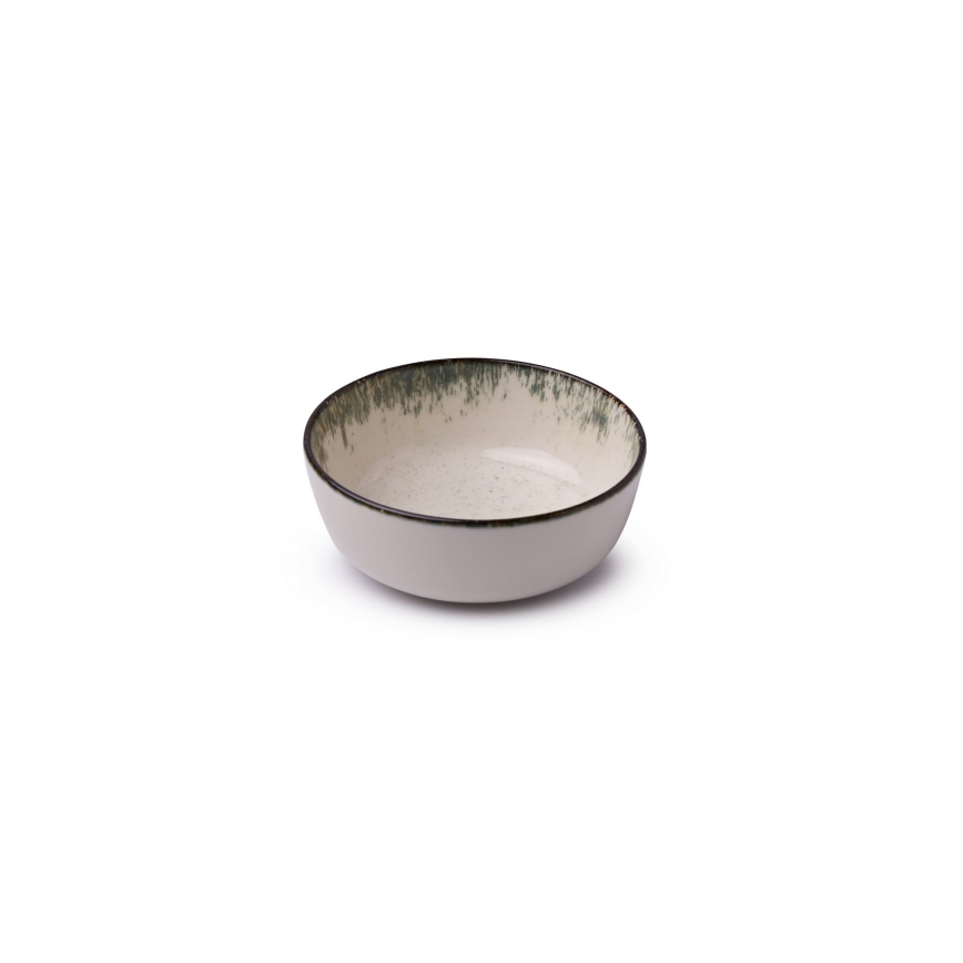 24 darabos porcelán étkészlet, fehér/barna