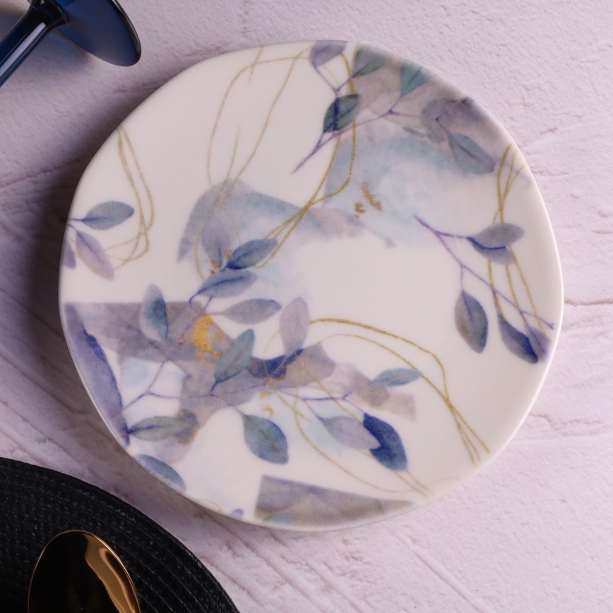 24 darabos porcelán étkészlet, fehér/kék