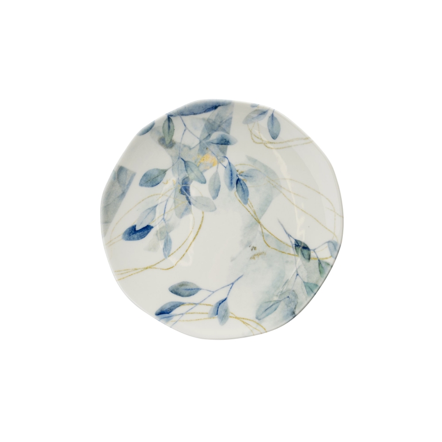 24 darabos porcelán étkészlet, fehér/kék