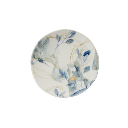 24 darabos porcelán étkészlet, fehér/kék