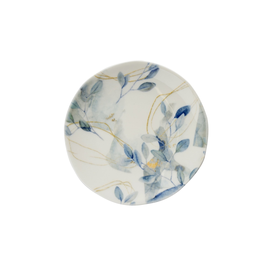 24 darabos porcelán étkészlet, fehér/kék