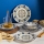 24 darabos porcelán étkészlet – fehér/kék/sárga