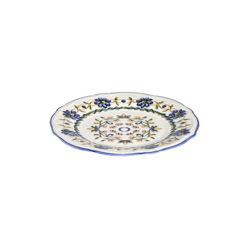 24 darabos porcelán étkészlet – fehér/kék/sárga