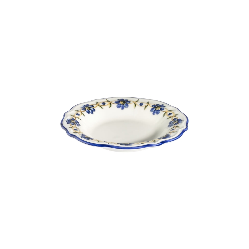 24 darabos porcelán étkészlet – fehér/kék/sárga