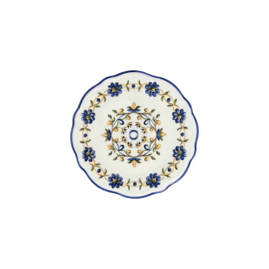 24 darabos porcelán étkészlet – fehér/kék/sárga