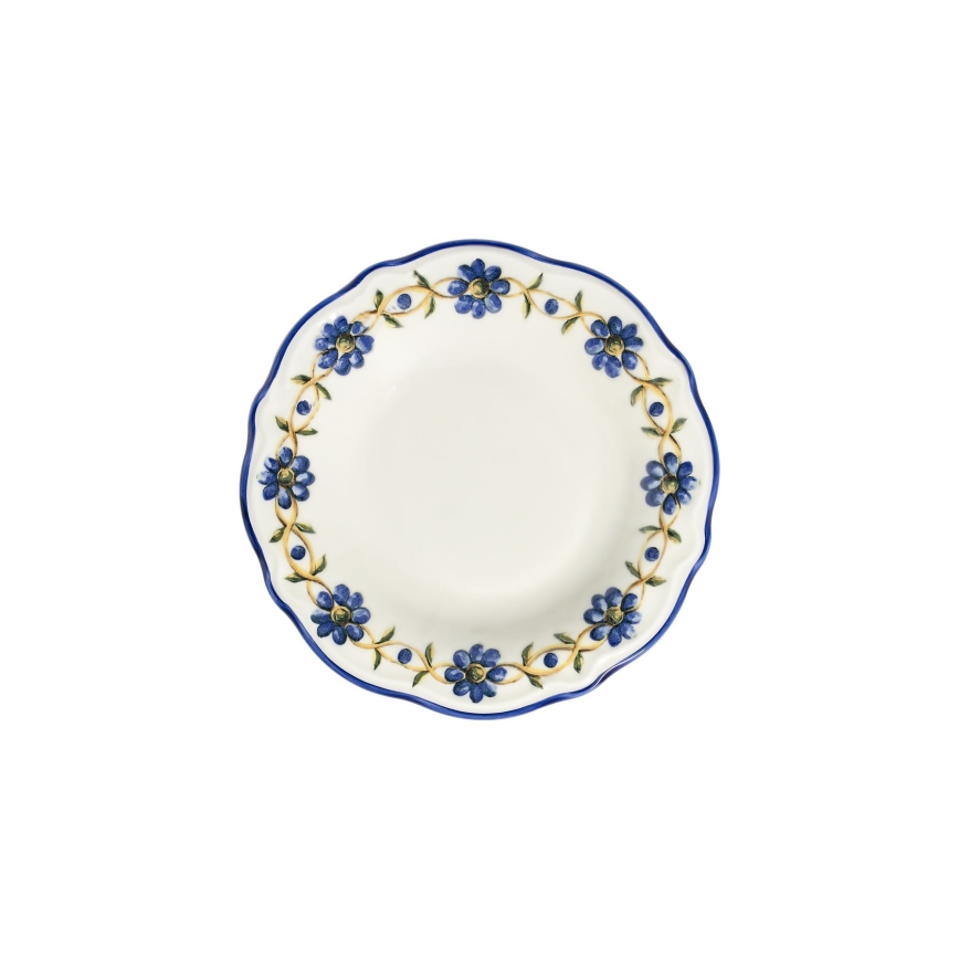 24 darabos porcelán étkészlet – fehér/kék/sárga