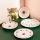 24 darabos porcelán étkészlet, fehér/piros/zöld