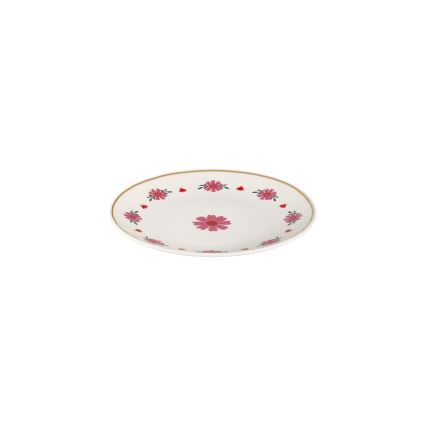 24 darabos porcelán étkészlet, fehér/piros/zöld